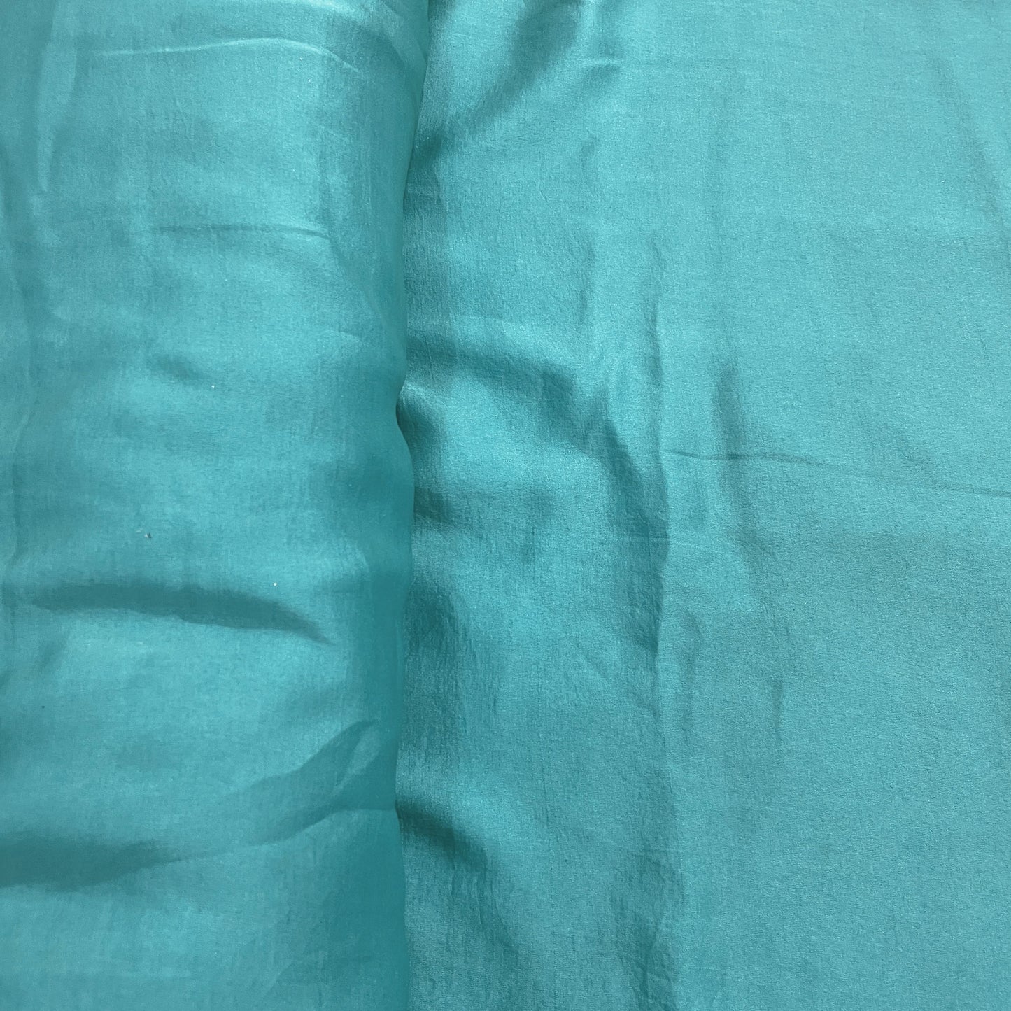 Turquoise Green Solid Bemberg Silk Fabric