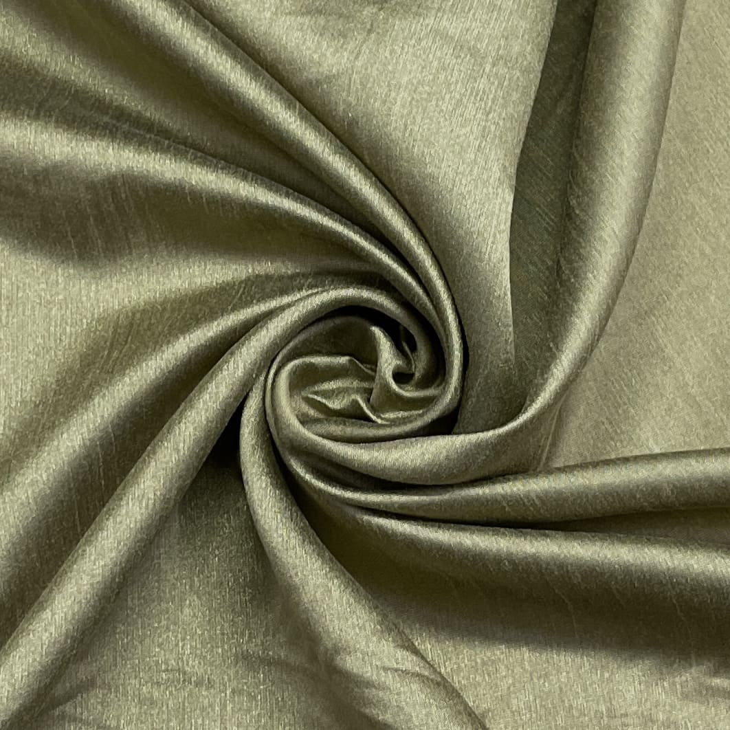 premium olive green solid dupian silk satin fabric