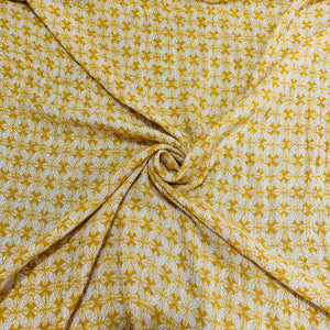 Yellow Geometerical Print Rayon Fabric - TradeUNO