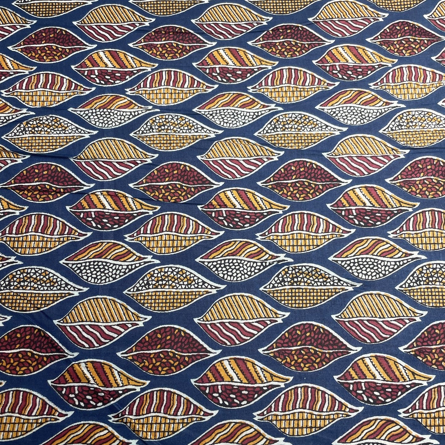 Blue Multicolor Handblock Print Cotton Fabric