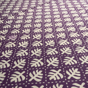 Purple Dabu Print Cotton Fabric