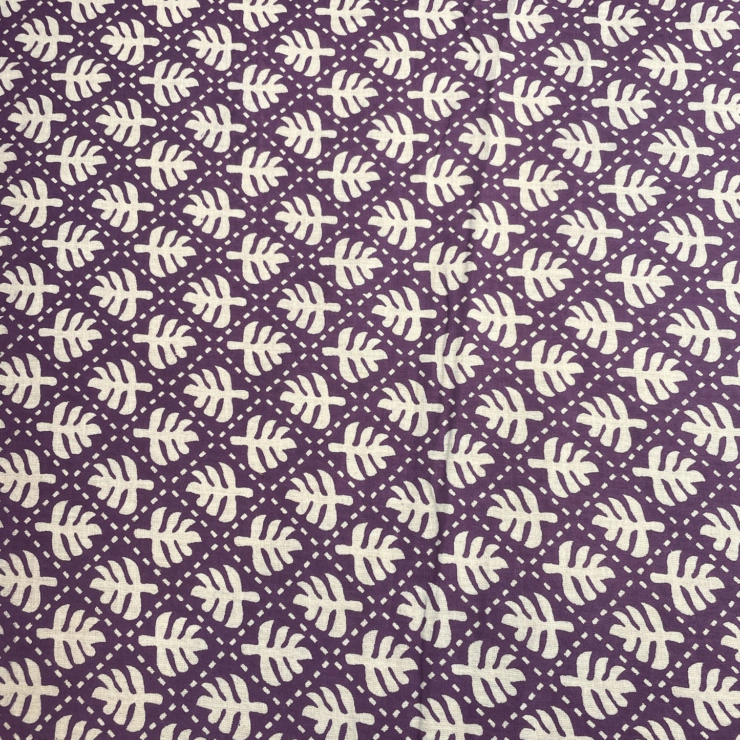 Purple Dabu Print Cotton Fabric