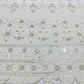 White & Golden Floral Sequence Embroidery Dyeable Georgette Fabric