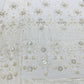 White & Golden Floral Sequence Embroidery Dyeable Georgette Fabric