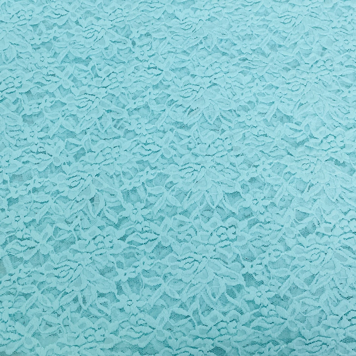 Classic Sky Blue Floral Print Chantilly Net Fabric