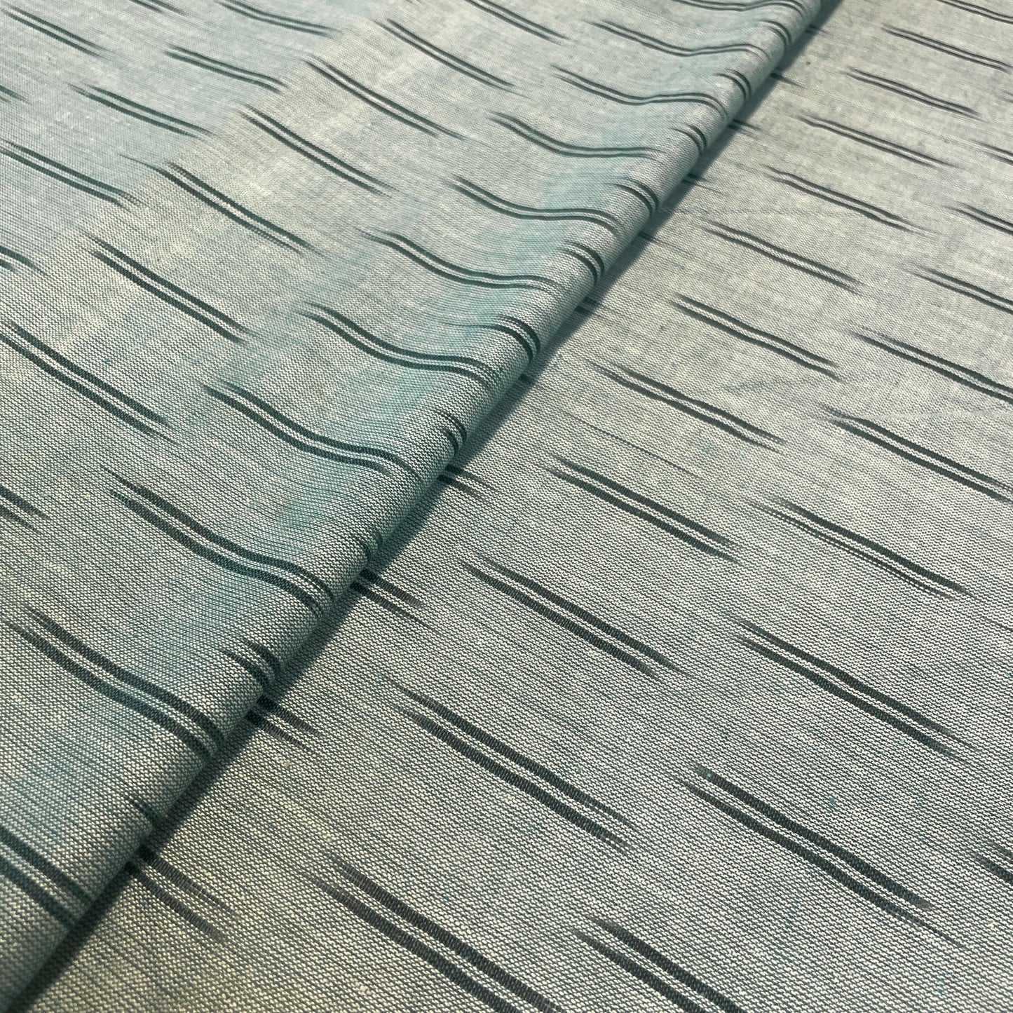 Premium Green Ikkat Print Cotton Fabric