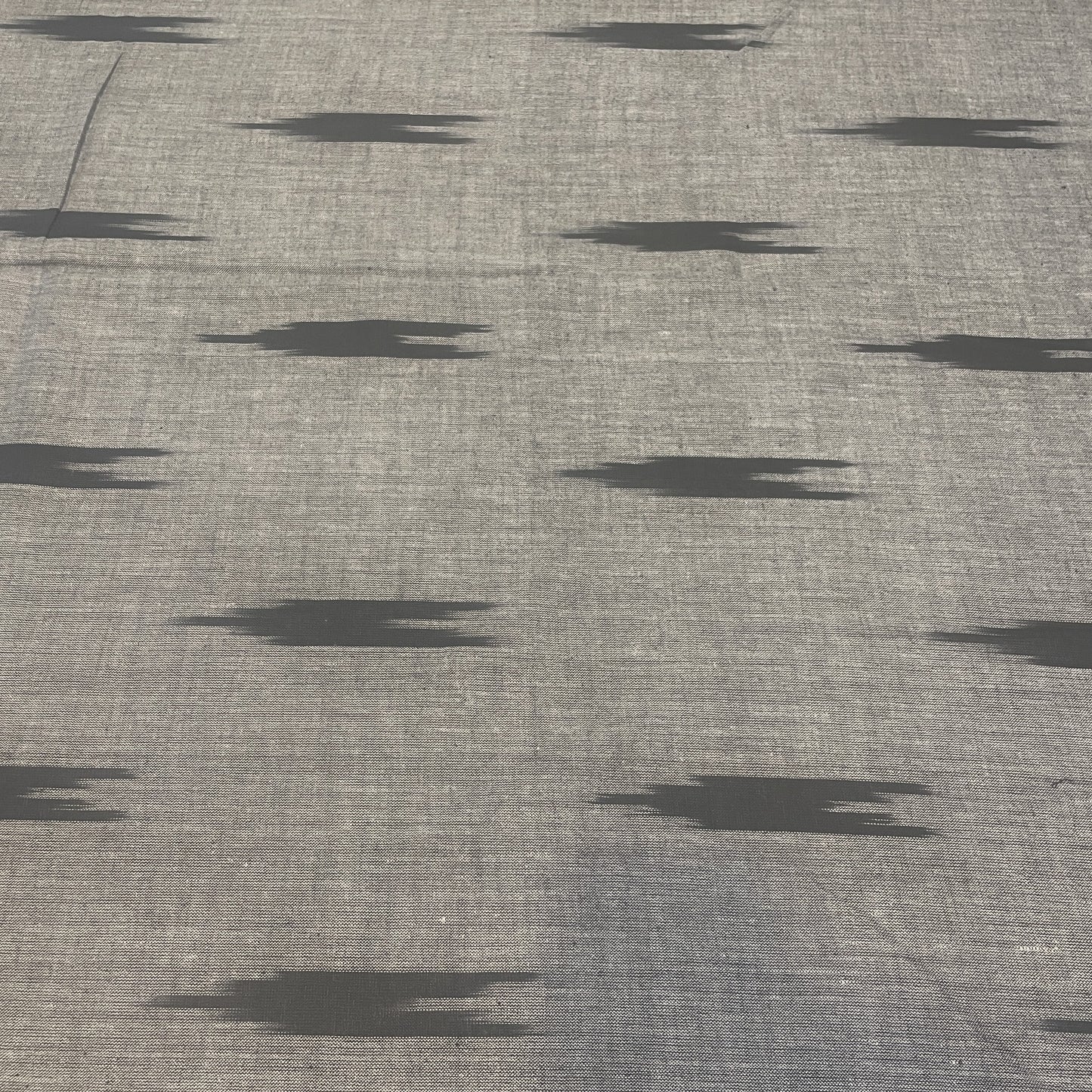 Premium Grey Black Ikkat Print Cotton Fabric