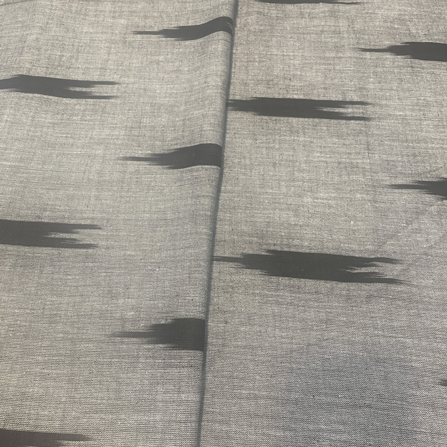 Premium Grey Black Ikkat Print Cotton Fabric