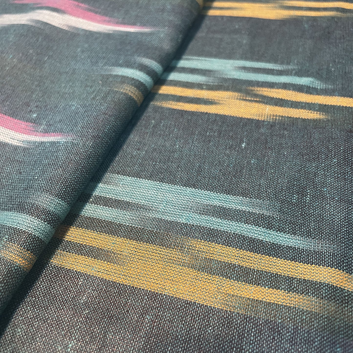 Premium Green Multicolor Ikkat Print Cotton Fabric