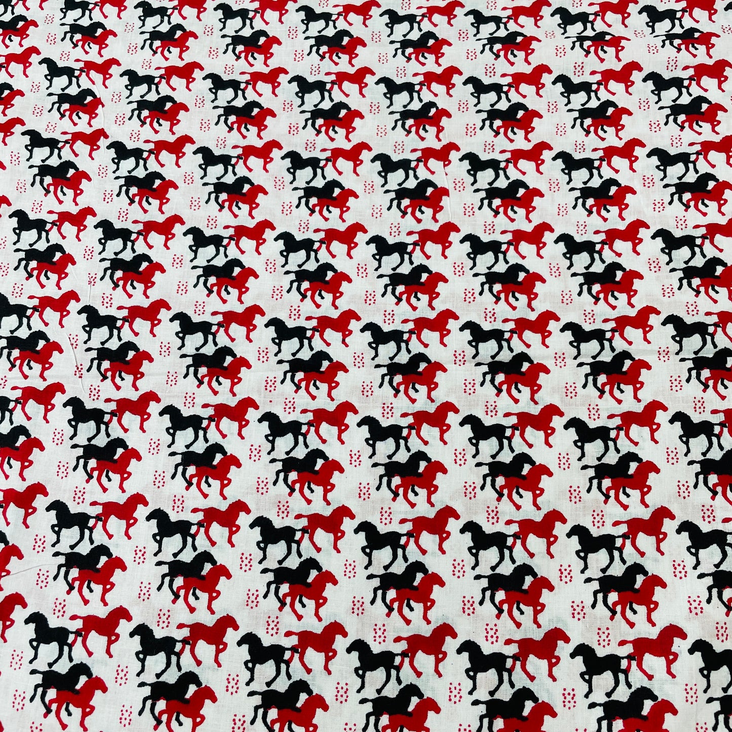 Red & Black Animal Print Cotton Fabric - TradeUNO