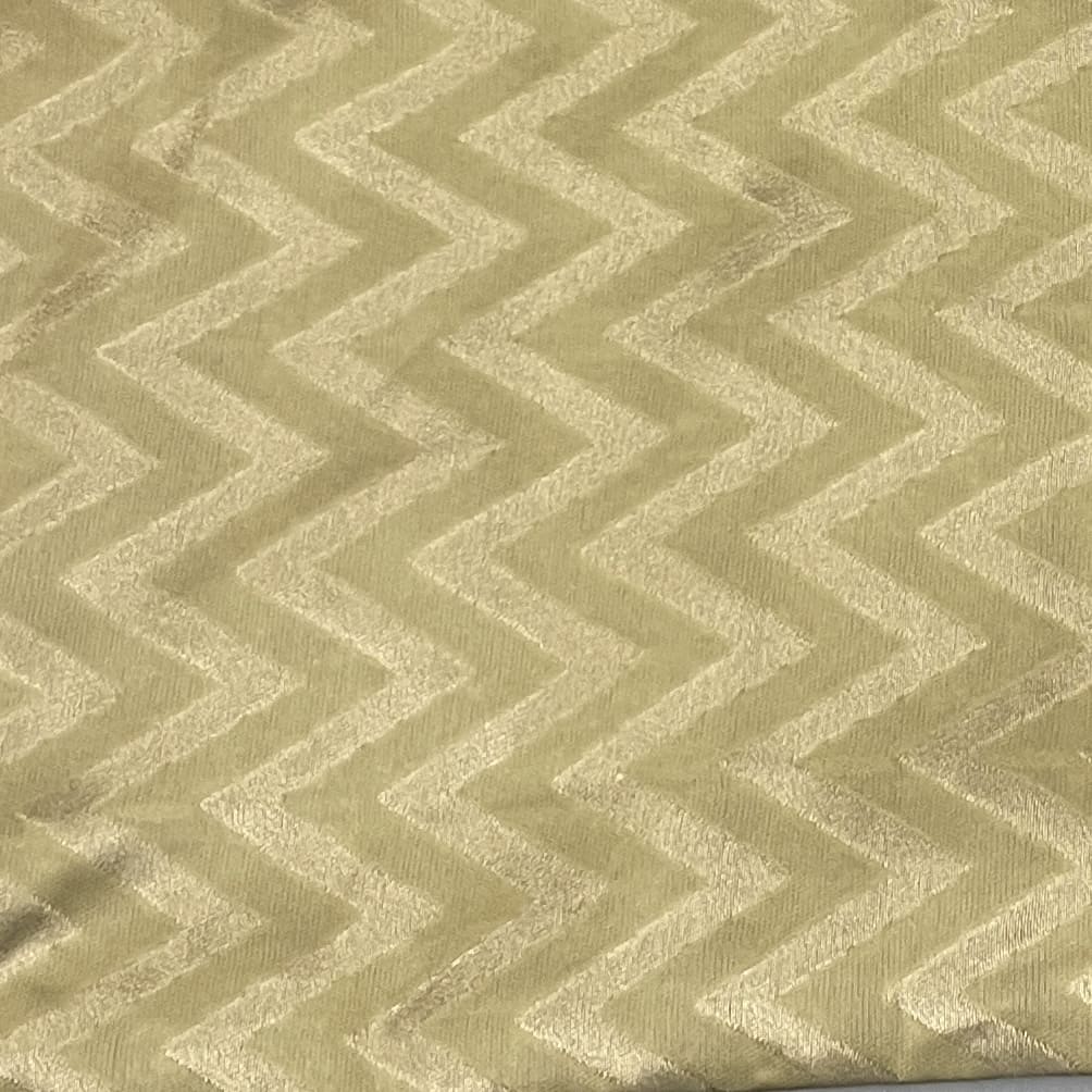 Classic Brown Golden Chevron Brocade Jacquard Fabric