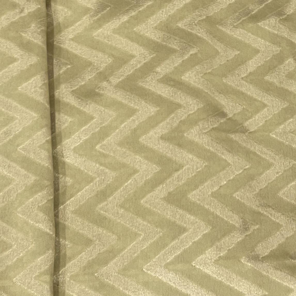 Classic Brown Golden Chevron Brocade Jacquard Fabric