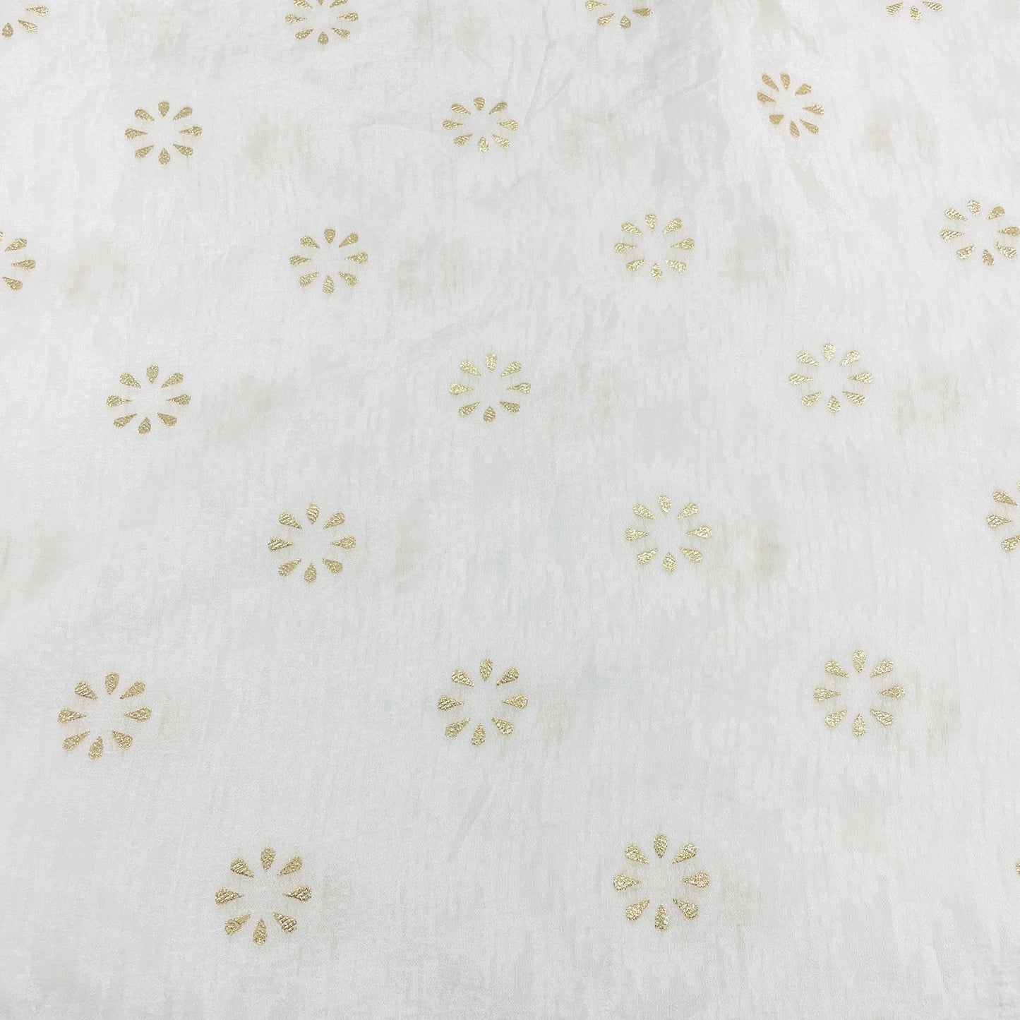 Exclusive White Floral Dyeable Silk Jacquard Fabric