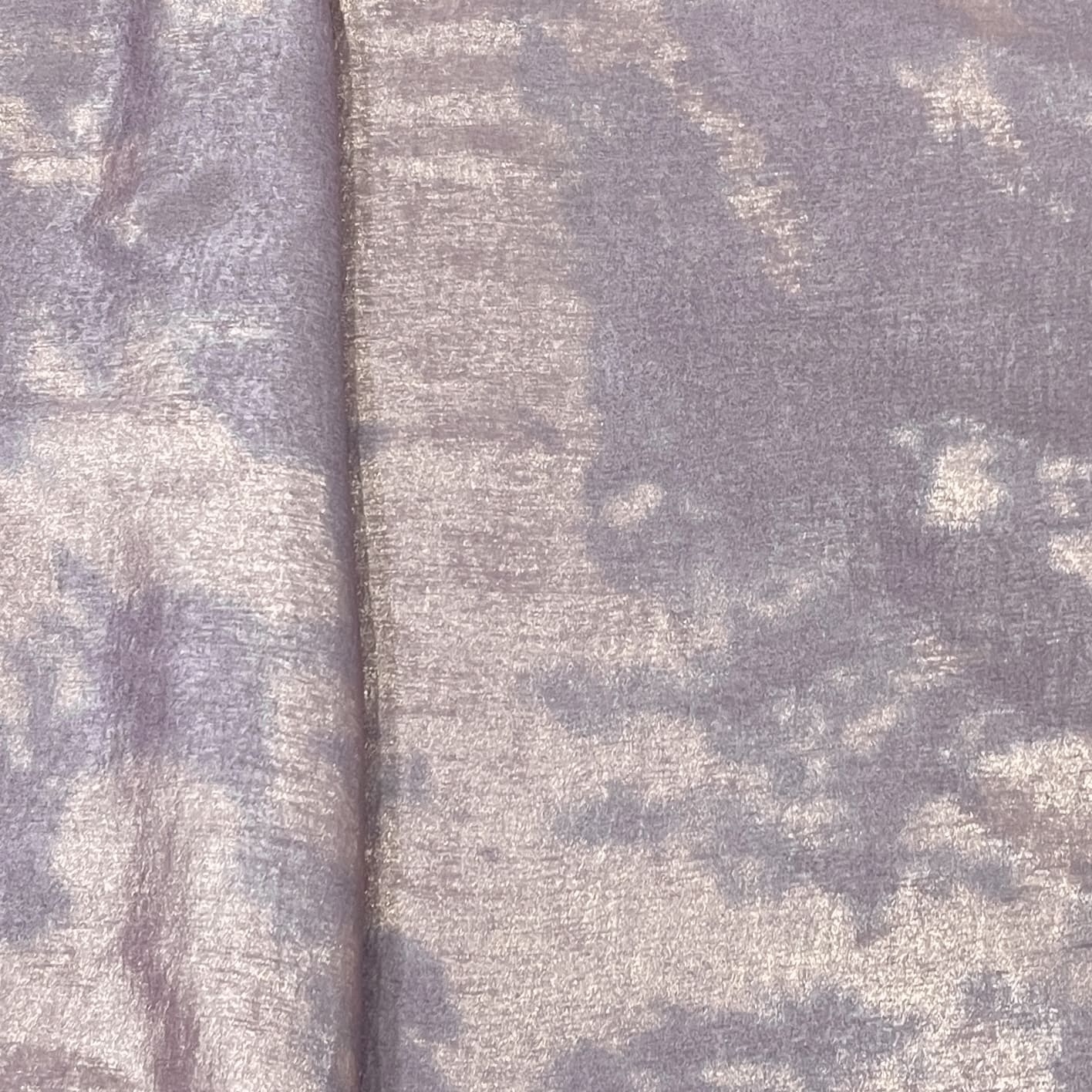 Classic Baby Pink Golden Foil Chanderi Velvet Fabric