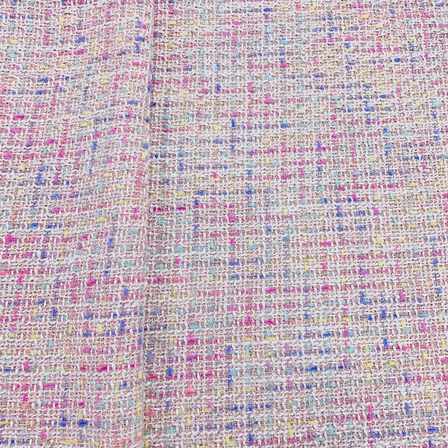 Exclusive Pink With Lurex Tweed Fabric