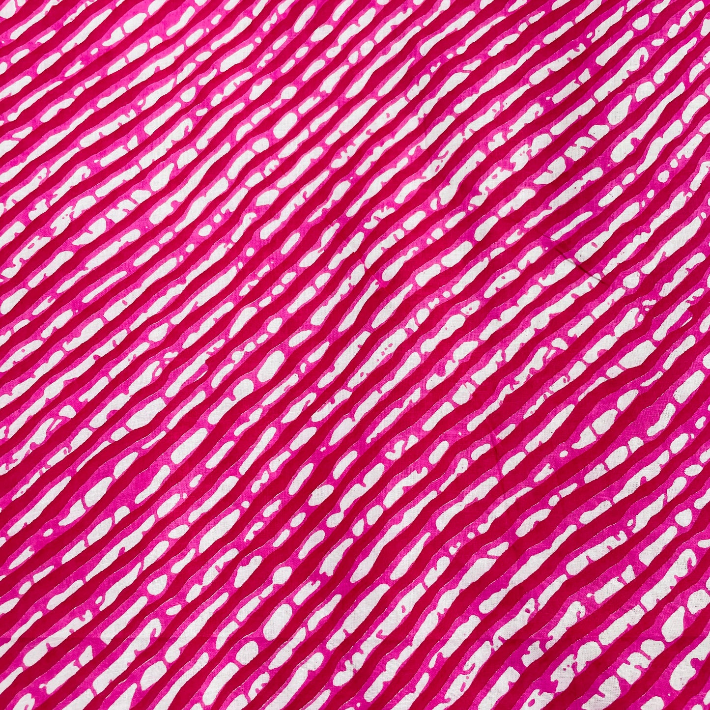 White & Pink Lehriya Print Cotton Fabric - TradeUNO