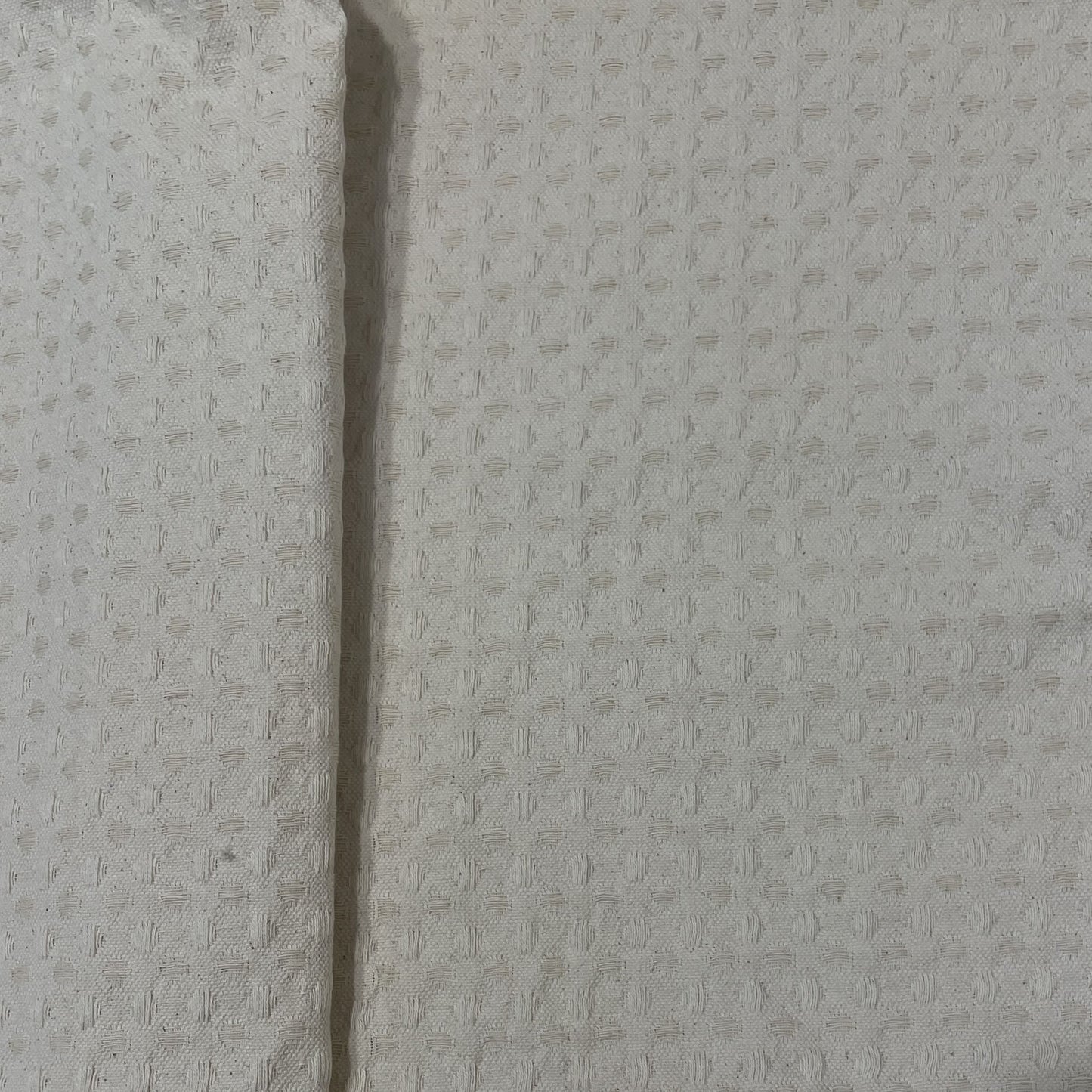 Pink White Check Print Woolen Tweed Fabric