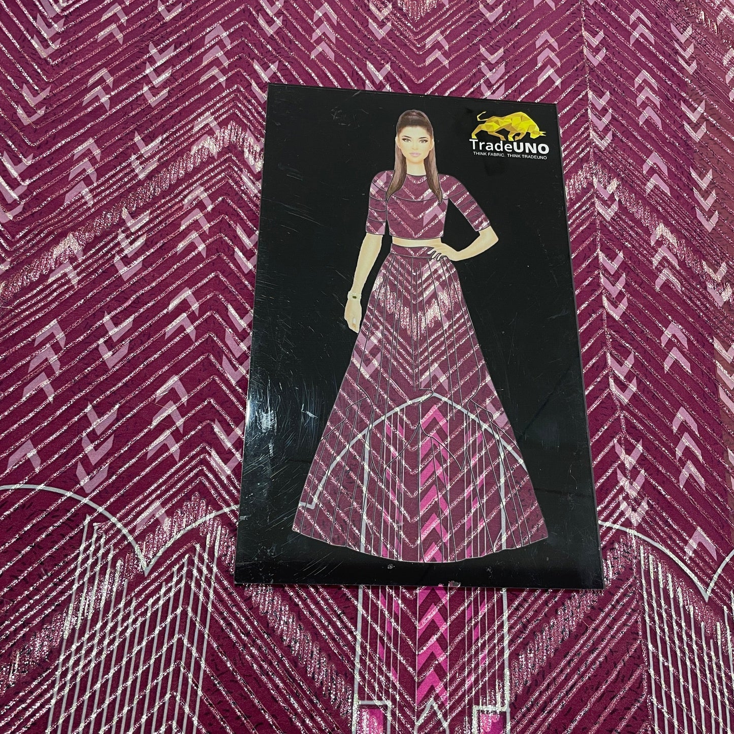 Pink Gotta Embroidery Georgette Satin Fabric - TradeUNO