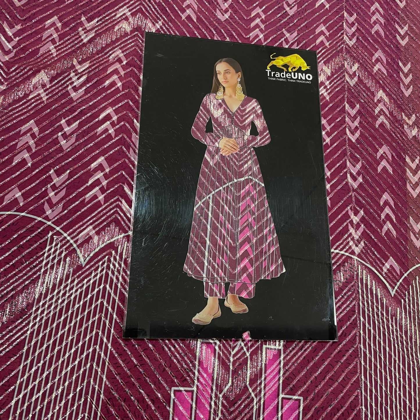 Pink Gotta Embroidery Georgette Satin Fabric - TradeUNO
