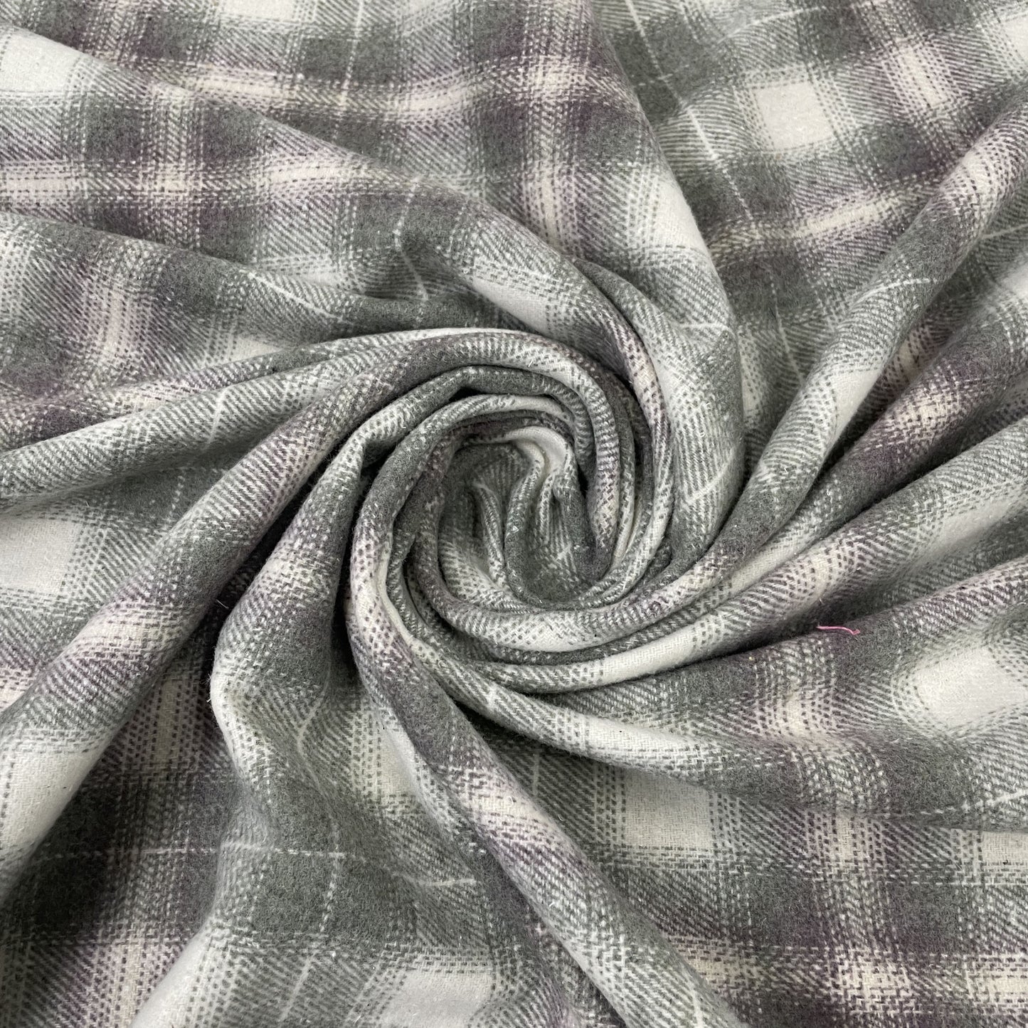Classic Mint Green Check Print Woolen Tweed Fabric