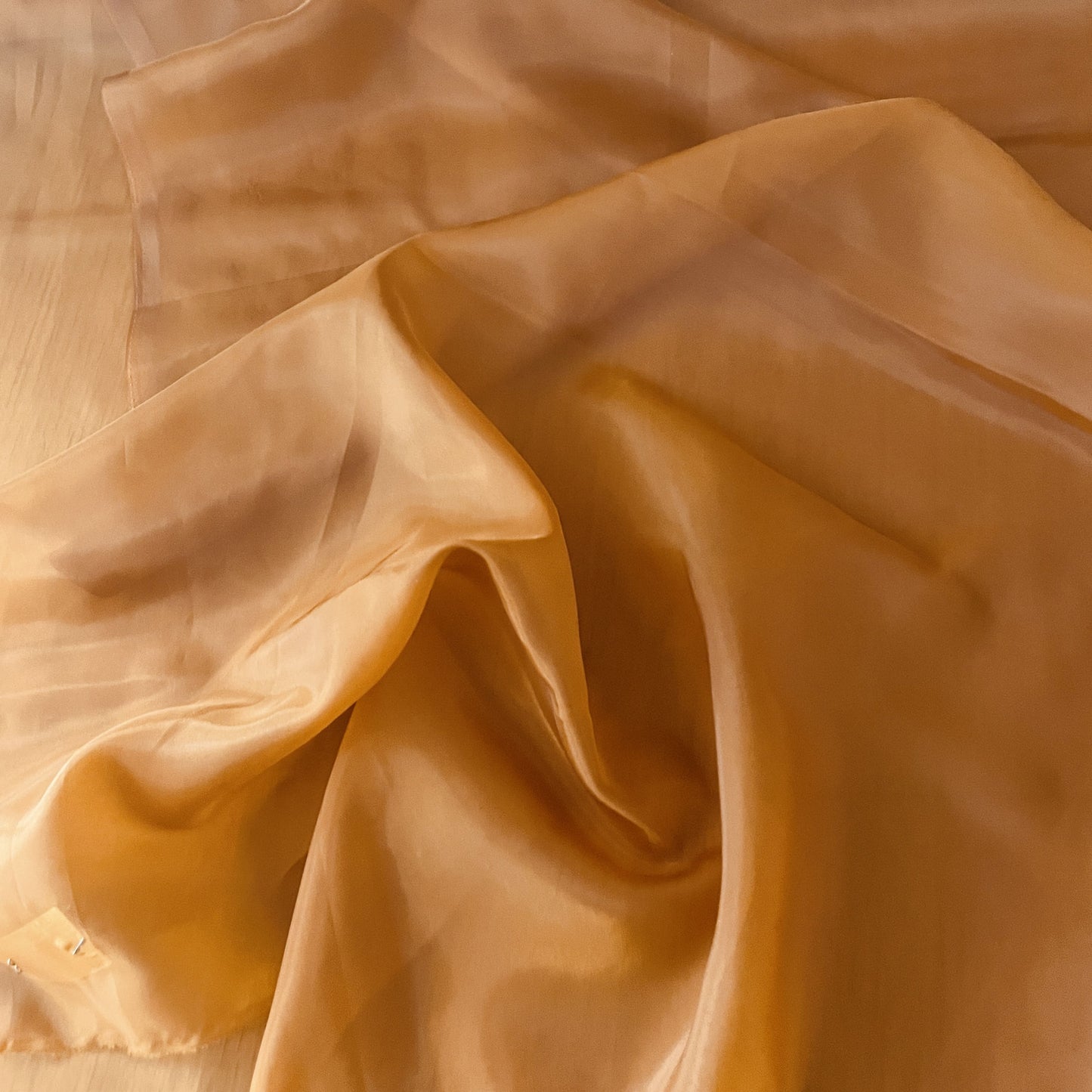 Premium Dark Mustard Solid Liquid Organza Fabric