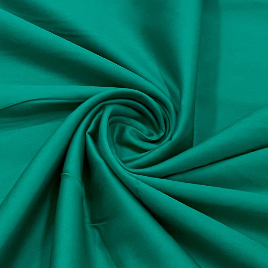 classic jungle green solid cotton satin