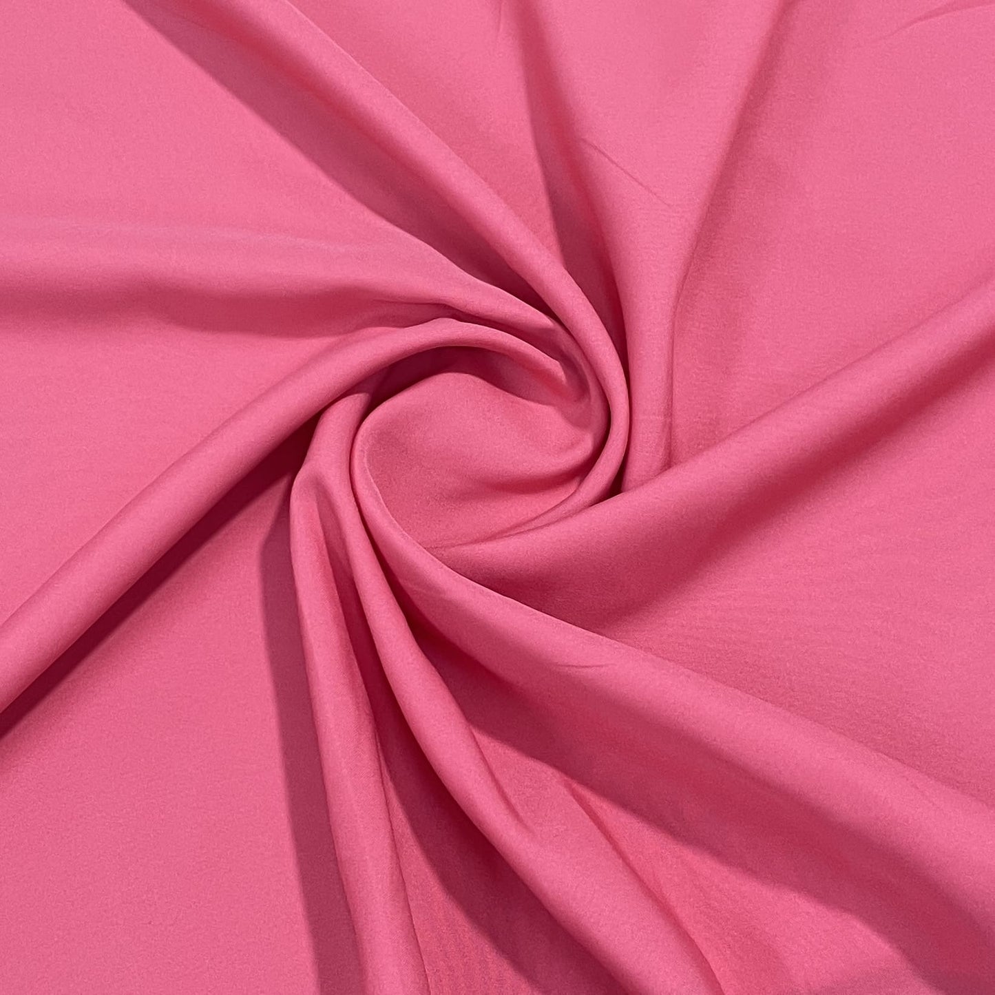 Exclusive Punch Pink Solid Malai Crepe Fabric