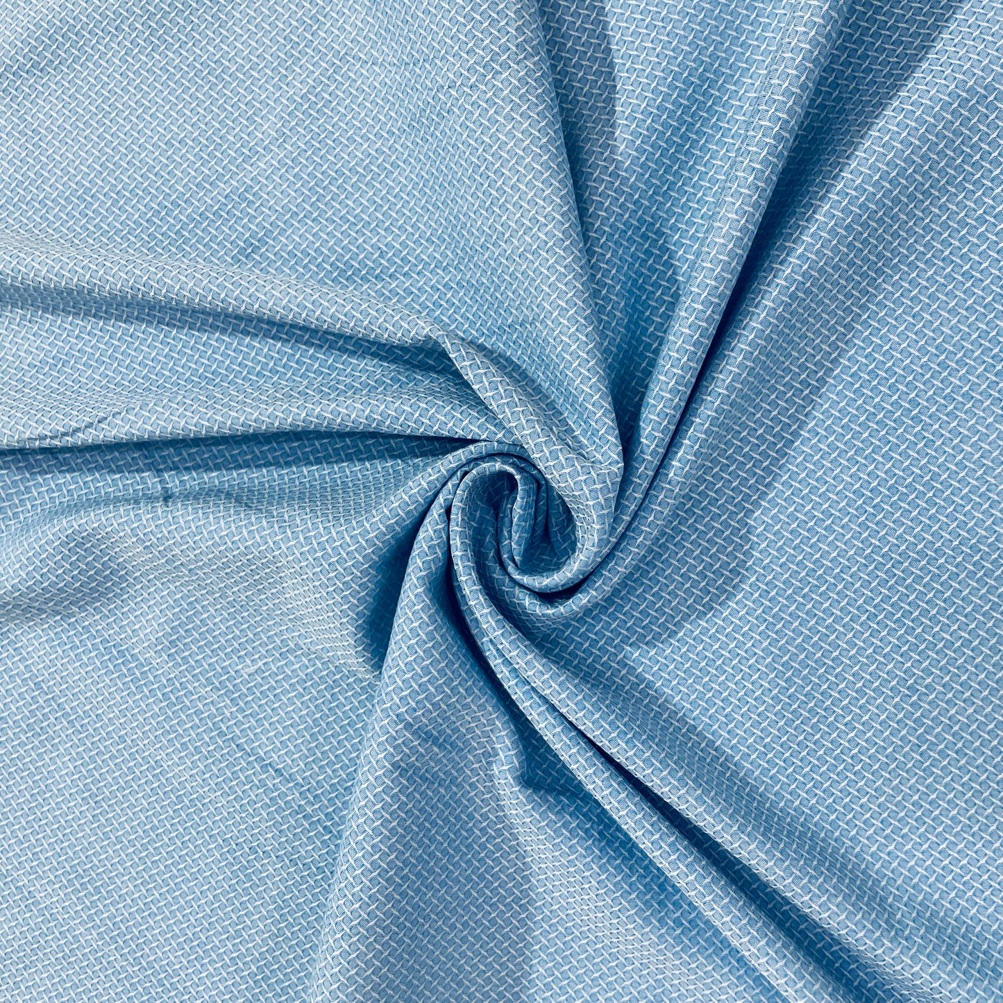 Sky Blue Solid Viscose Dobby Fabric - TradeUNO