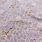 Premium Lavender White 3D Embroidery Schiffli Crepe Fabric