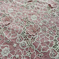 Premium Pink White 3D Embroidery Schiffli Crepe Fabric