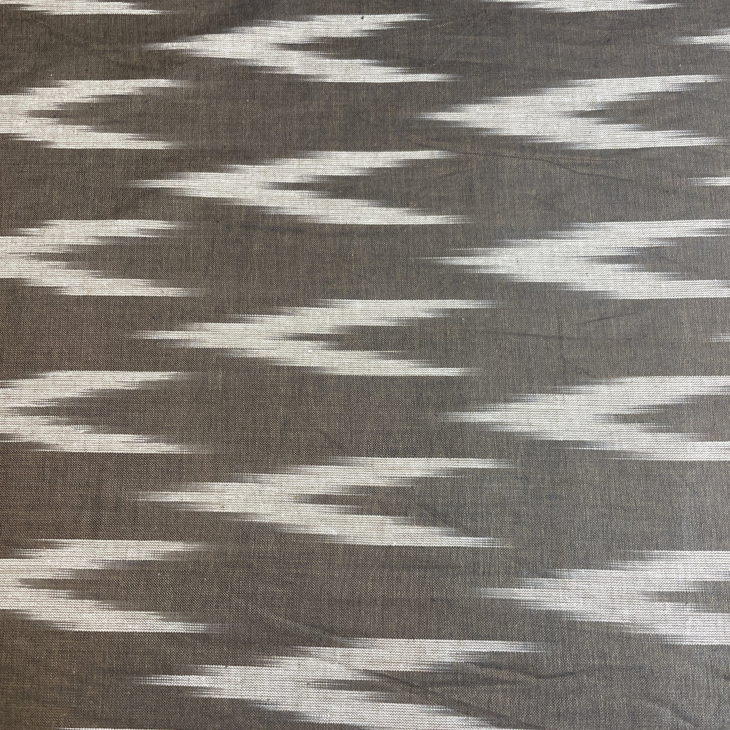 Premium Brown Cream Ikkat Print Cotton Fabric