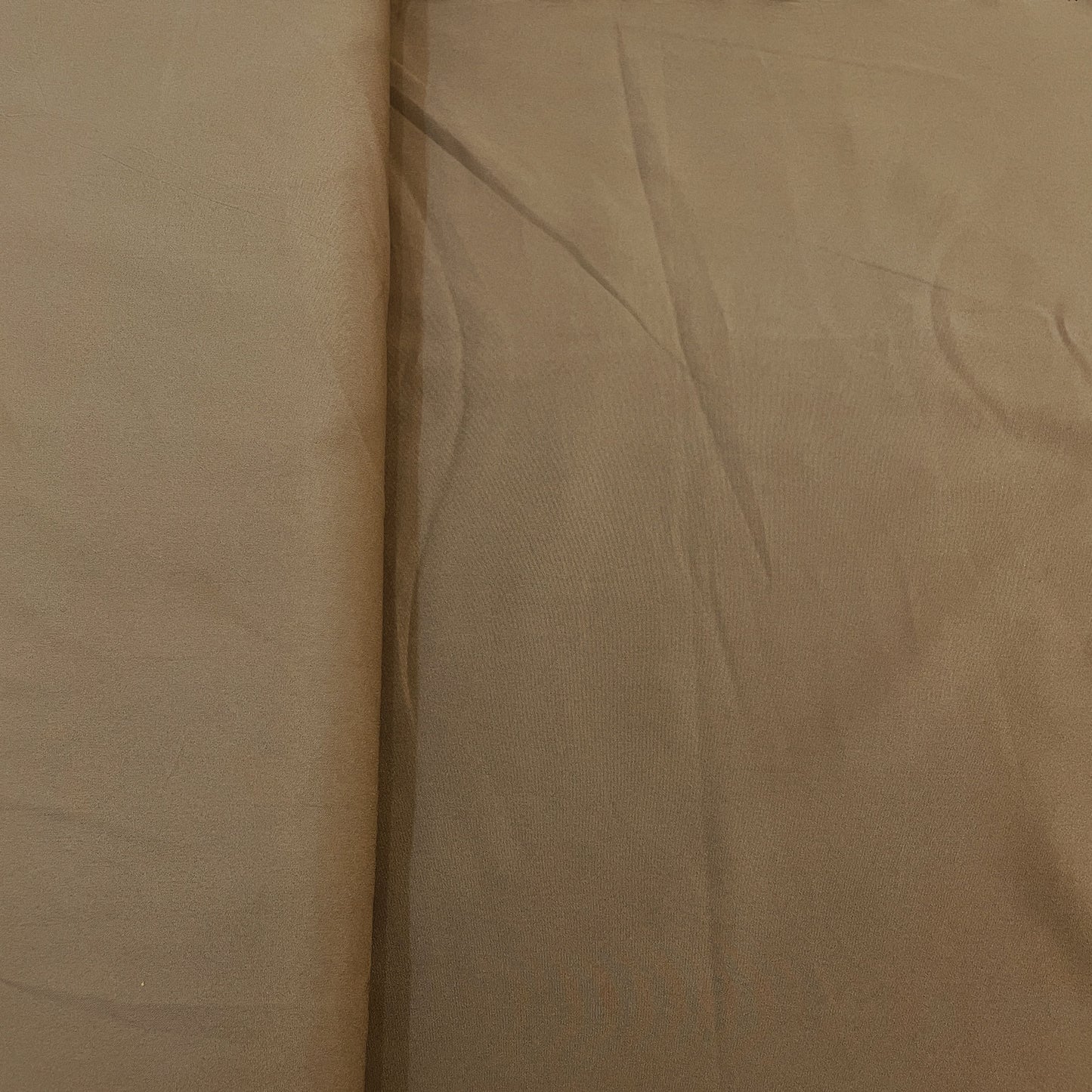 Exclusive Peanut Brown Solid Malai Crepe Fabric