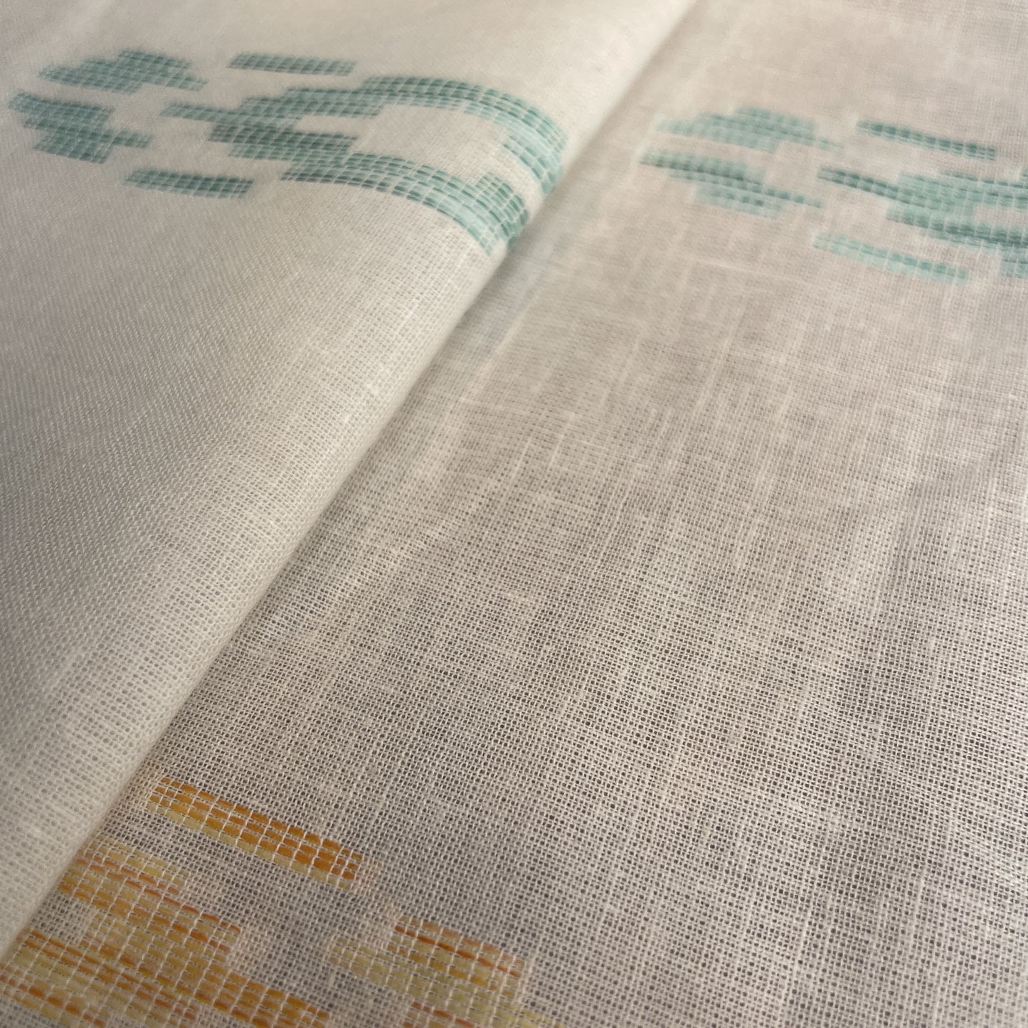 Yellow Traditional Print Georgette Satin Fabric - TradeUNO