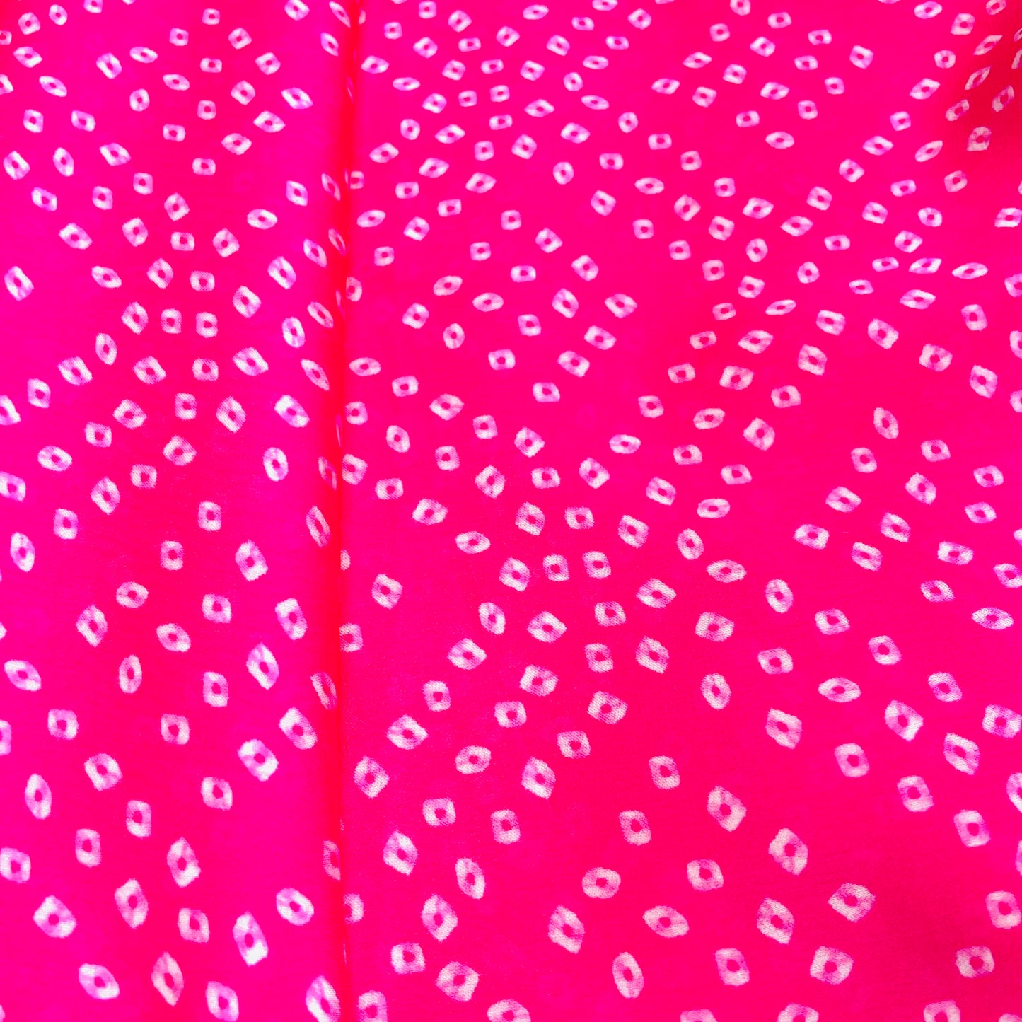 Pink Bandhani Print Georgette Satin Fabric - TradeUNO
