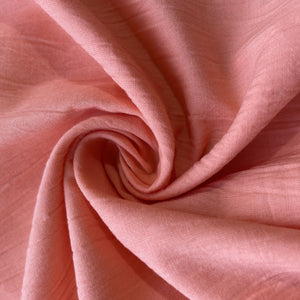 Coral Pink Floral Embroidery Cotton Schiffli Fabric 13249