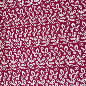 Pink White Abstract Floral Embroidery Cotton Schiffli 17249