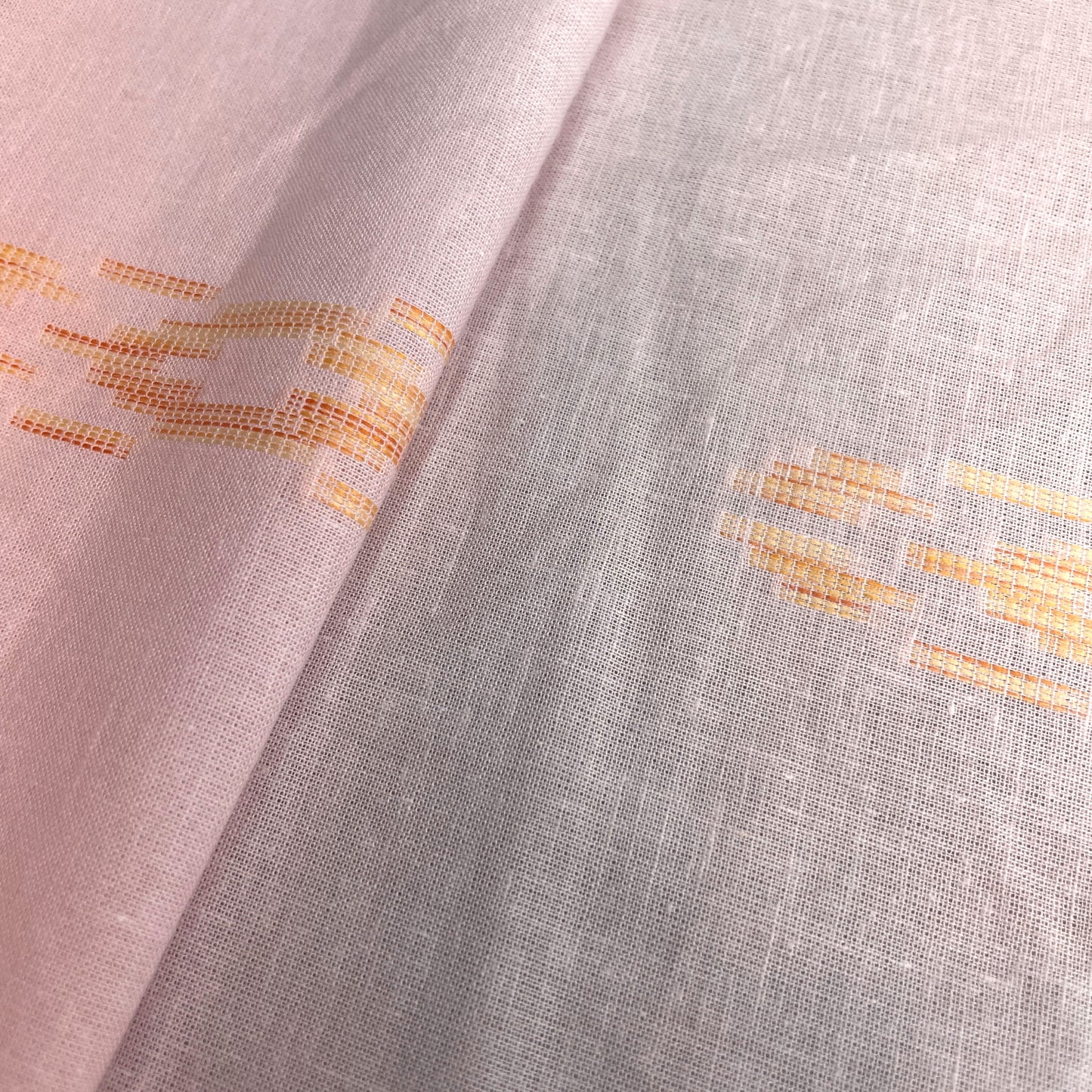 Premium Pink Multicolor Ikkat Dobby Embroidery Cotton Fabric