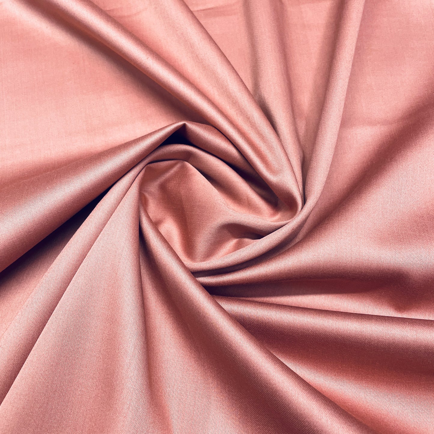Peach Pink Solid Cotton Satin Fabric - TradeUNO