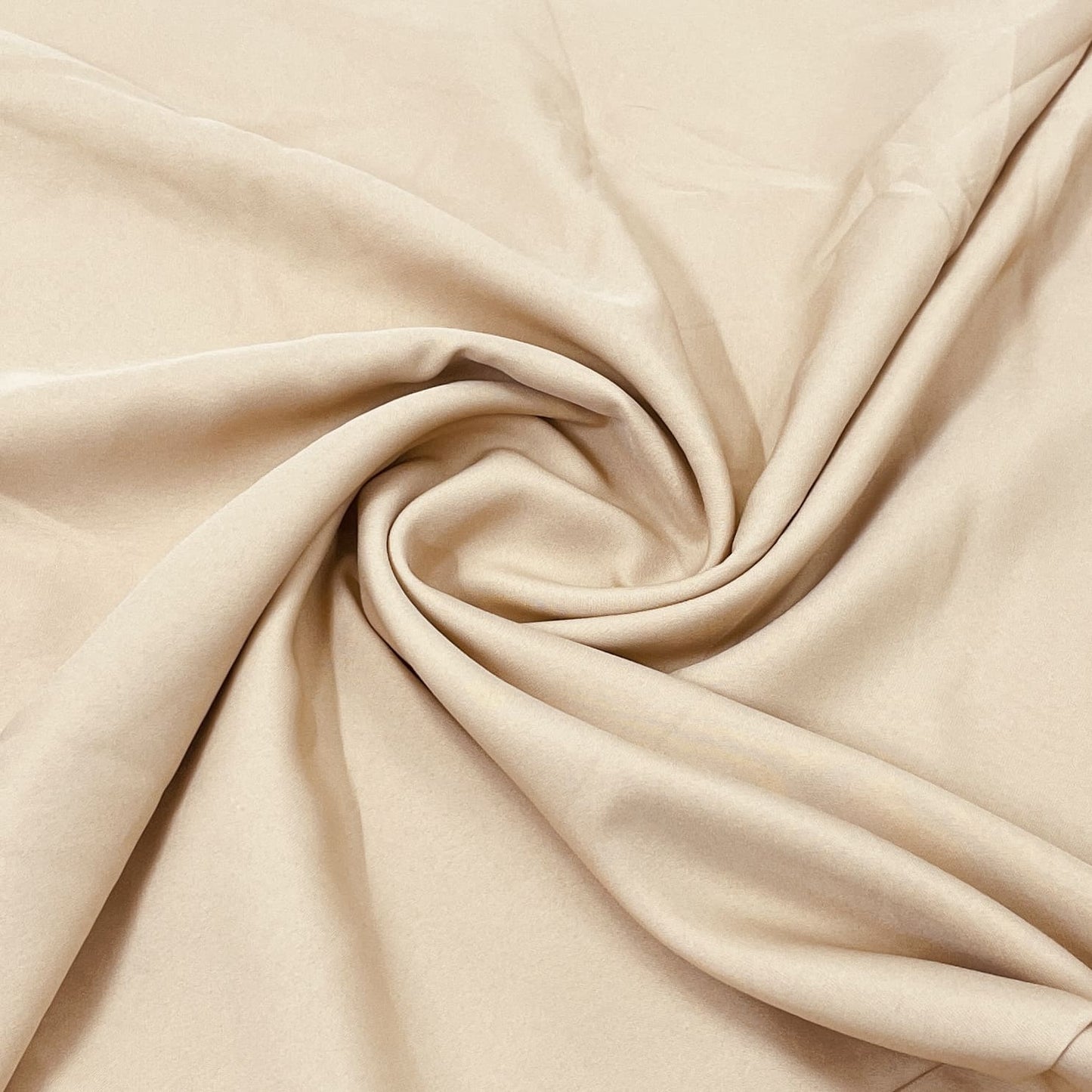 Exclusive Latte Cream Solid Malai Crepe Fabric