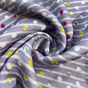 Lilac Stripes Print Modal Satin Fabric 19947