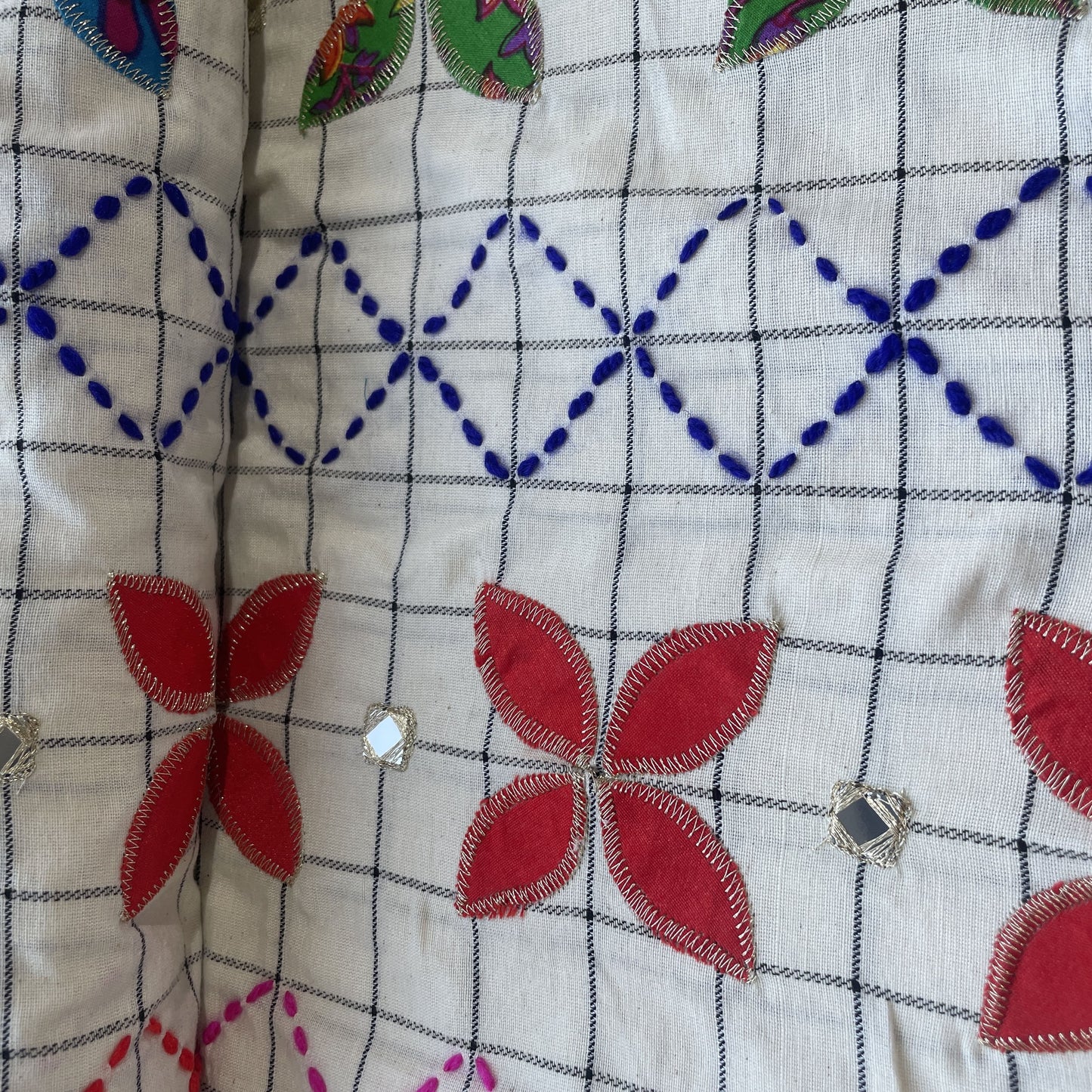 Exclusive Sky Blue Imported Beads Embroidery Net Fabric