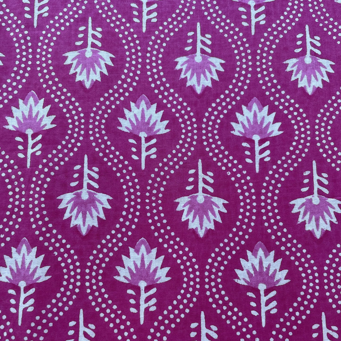 Pink Dabu Print Cotton Fabric 16104