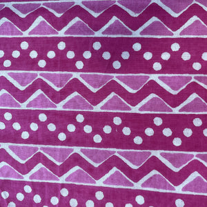 Pink Chevron Print Cotton Fabric 16105