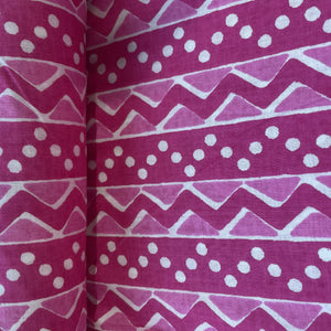Pink Chevron Print Cotton Fabric 16105