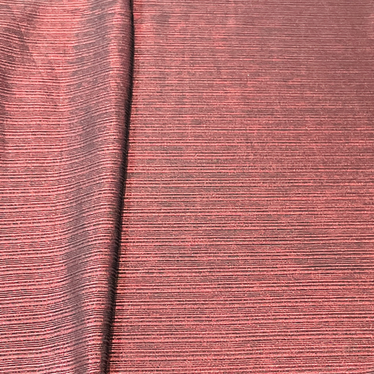 Exclusive Red Green Solid Metallic Knitted Lycra Fabric