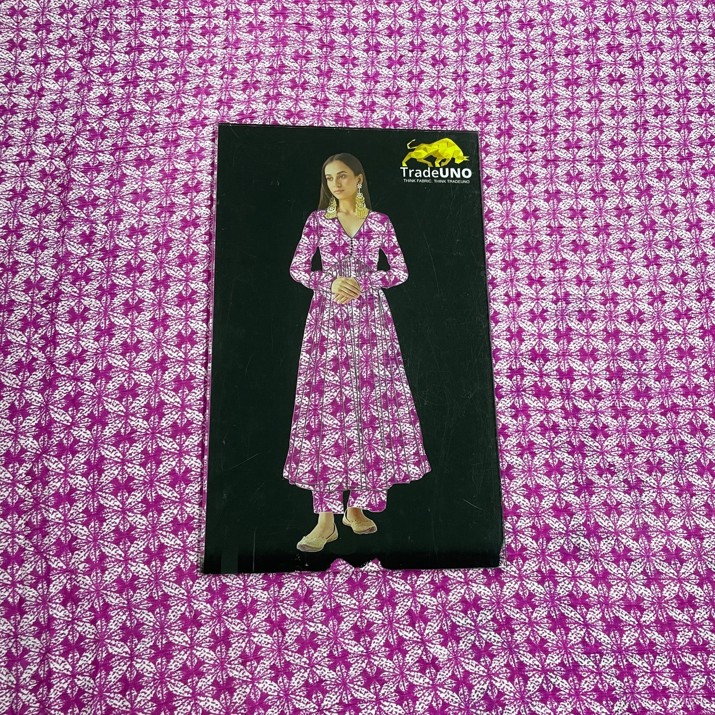 Pink Geometerical Print Rayon Fabric - TradeUNO