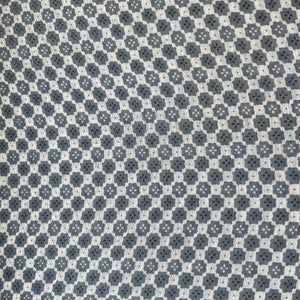 Green Geometrical Print Linen Organza Fabric 17199