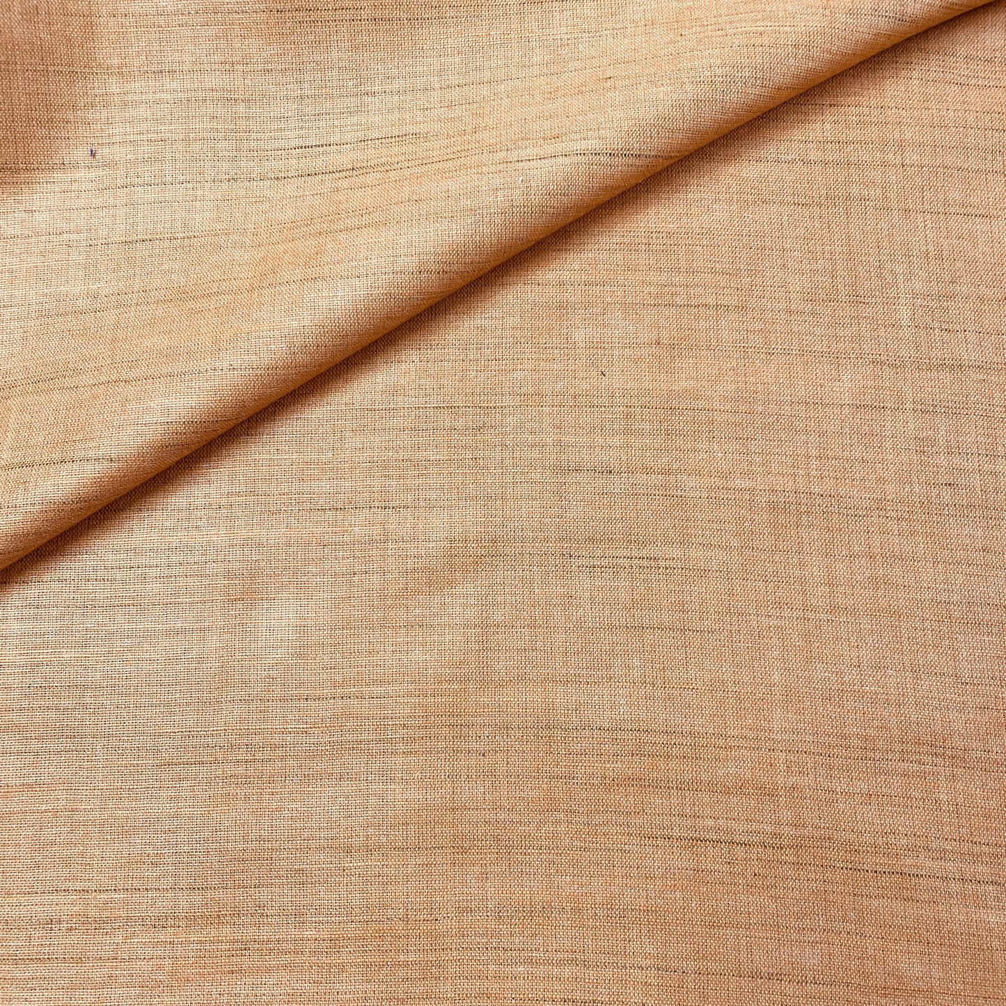 Orange Solid Cotton Khadi Fabric