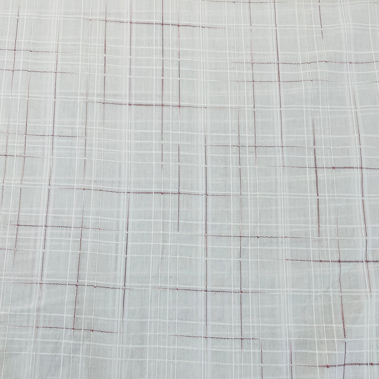 Off White Check Dobby Cotton Fabric - TradeUNO