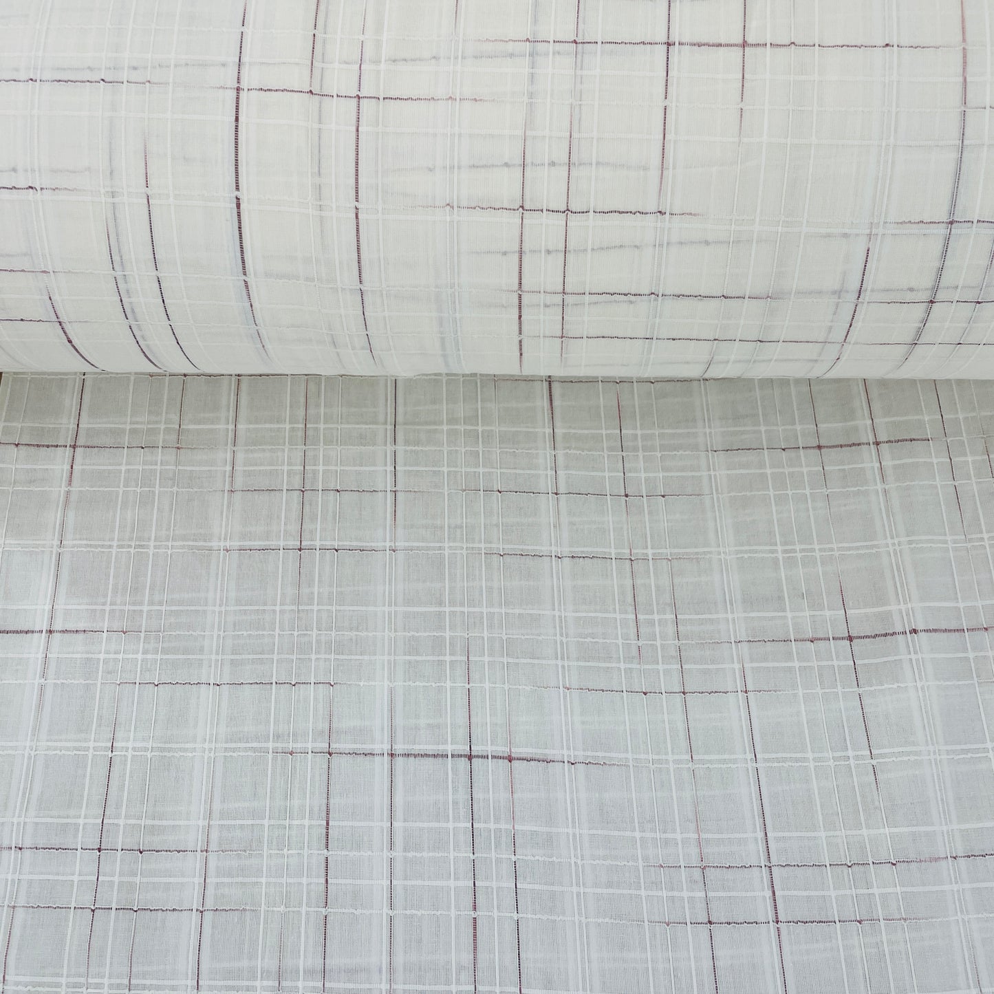 Off White Check Dobby Cotton Fabric - TradeUNO